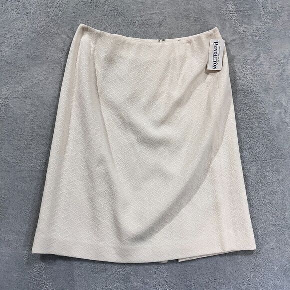 VTG Pendleton Mini Skirt 16 Virgin Wool Blend Ivory Christmas NWT Women's‎
